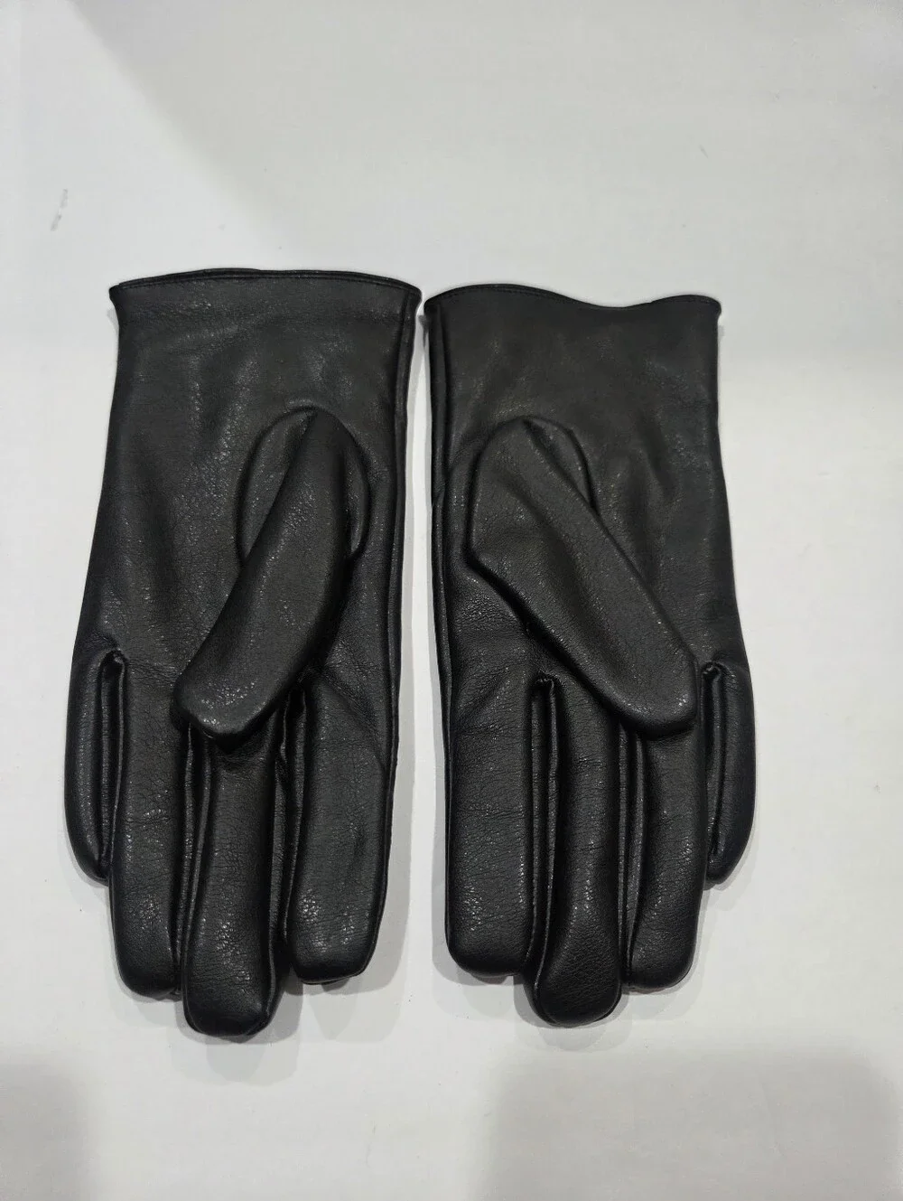 George Women's Black Faux  Leather  Gloves Sz.S/M